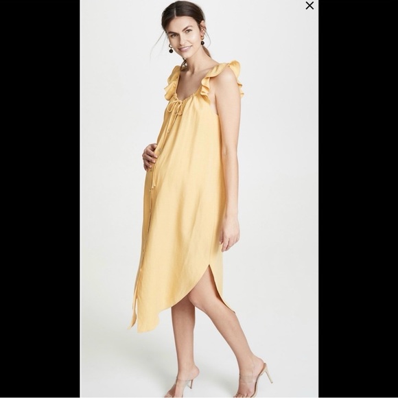 HATCH Yellow Ruffle Midi Dress - Picture 2 of 4